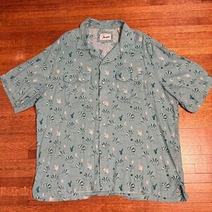 Wrangler Short Sleeve Button Up Shirt Mens XL Desert Armadillo Cactus‎ Print